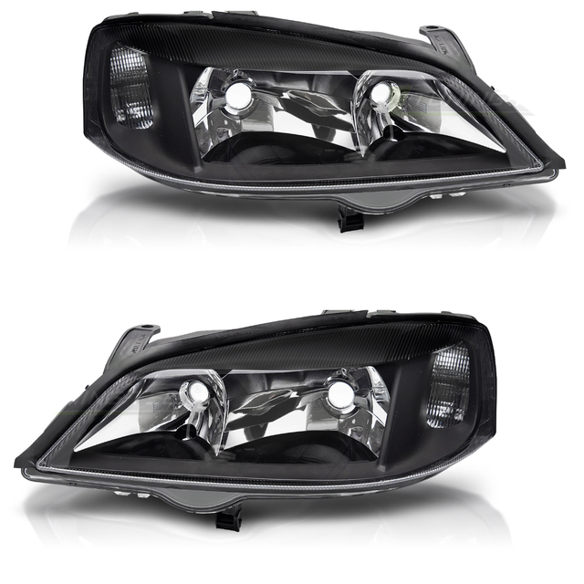 Halogen Scheinwerfer Schwarz für Opel Astra G