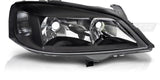Halogen Scheinwerfer Schwarz für Opel Astra G 1997 –2004 Schrägheck Limo Kombi Coupé Cabrio - Ersatzscheinwerfer & OEM-Passform