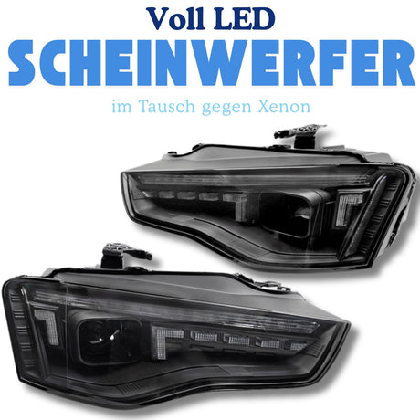 Voll LED Scheinwerfer im Tausch gegen Xenon für Audi A3 8V, schwarzes Design