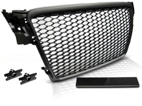 Sport Frontgrill Waben Schwarz für Audi A4 S4 B8 2008-2011 Limousine Avant mit Zubehör