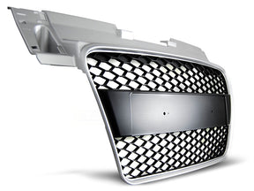 Sportgrill Waben Front Grill für Audi TT 2006-2014 silber, Tuning Zubehör