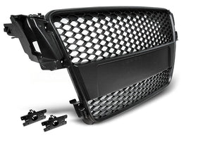 Sportgrill Waben Front Grill für Audi A5 2007-2011 schwarz mit Halterungen