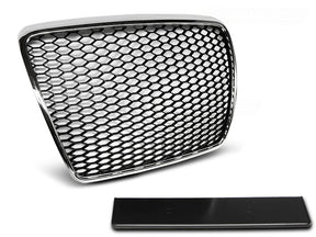 Sportgrill Waben Front Grill AUDI A6 C6 2009-2011 chrom mit Kennzeichenhalter