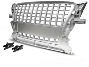 Silberner Sport Design Frontgrill für Audi Q5 8R 2008-2012, inklusive Halterungen