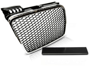 Frontgrill Sport Chrom Schwarz mit Kennzeichenhalter für Limousine Avant für Audi A4 B7