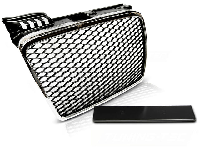 Frontgrill Sport Chrom Schwarz mit Kennzeichenhalter für Limousine Avant für Audi A4 B7