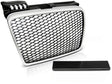 Sport Frontgrill Silber Schwarz Audi A4 B7 2004-2008 Limousine Avant mit Kennzeichenhalter