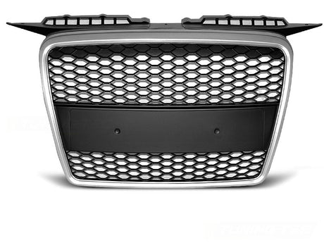 grill Wabenmuster Chrom silber schwarz Kennzeichenhalter für RS4 RS5 RS6 RS7 für Audi RS Kühler