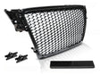Hochglanz schwarzer Sport Frontgrill Audi A4 S4 B8 08-11 mit Logo-Halter und PDC-Aufnahme