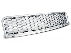 Chrom Sport Kühlergrill für Audi A4 B6 2000-2004, Wabendesign, Frontgrill ohne Emblem