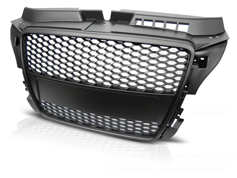 Sportgrill Frontgrill Logohalter für Audi A3 8P 04.2008-07.2012 matt schwarz