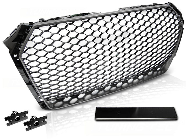 Sport Frontgrill für Audi A4 S4 B9 2015-2019 Limousine Avant mit PDC und Logo-Halterung