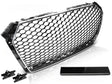 Sport Frontgrill Chrom-Schwarz für Audi A4 S4 B9, mit Logo-Halter, PDC-Halter, Kennzeichenrahmen