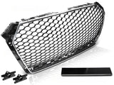 Sport Frontgrill Chrom-Schwarz für Audi A4 S4 B9, mit Logo-Halter, PDC-Halter, Kennzeichenrahmen