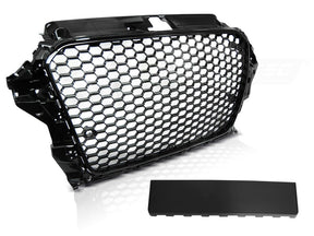 Frontgrill Hochglanz Schwarz Sportdesign mit PDC Logo-Halter für Audi A3 S3 8V