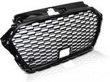 Sport Frontgrill Schwarz Hochglanz Audi A3 8V 2017-2020 mit Logo-Halter, ACC-Abdeckung, PDC-Bohrungen