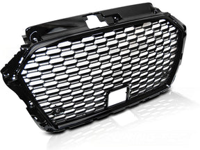 Sport Frontgrill Schwarz Hochglanz Audi A3 8V 2017-2020 mit Logo-Halter, ACC-Abdeckung, PDC-Bohrungen