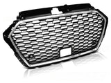 Sport Frontgrill Chrom Schwarz Audi A3 S3 8V 2017-2020 mit Kennzeichenrahmen und PDC ACC Abdeckung