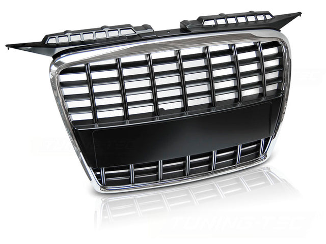 Sport Frontgrill Chrom Schwarz Audi A3 8P 2005-2008 mit Logo-Halter