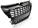Frontgrill hochglanz schwarz Hatchback Sportback Cabrio Logo-Halter für Audi A3 S3 8P