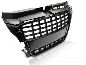 Frontgrill hochglanz schwarz Hatchback Sportback Cabrio Logo-Halter für Audi A3 S3 8P