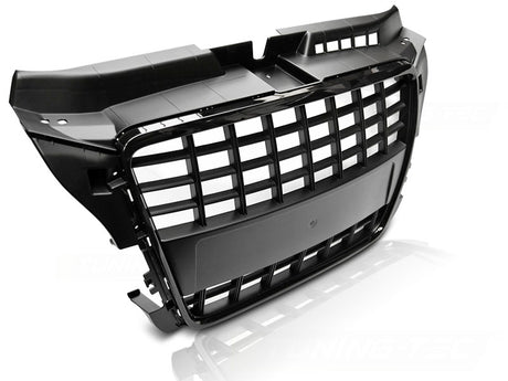 Frontgrill hochglanz schwarz Hatchback Sportback Cabrio Logo-Halter für Audi A3 S3 8P