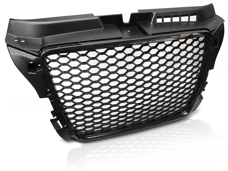 Sport Frontgrill Hochglanz Schwarz Audi A3 S3 8P 2008-2012 mit Kennzeichenhalter