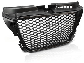 Sport Frontgrill Hochglanz Schwarz Audi A3 S3 8P 2008-2012 mit Kennzeichenhalter