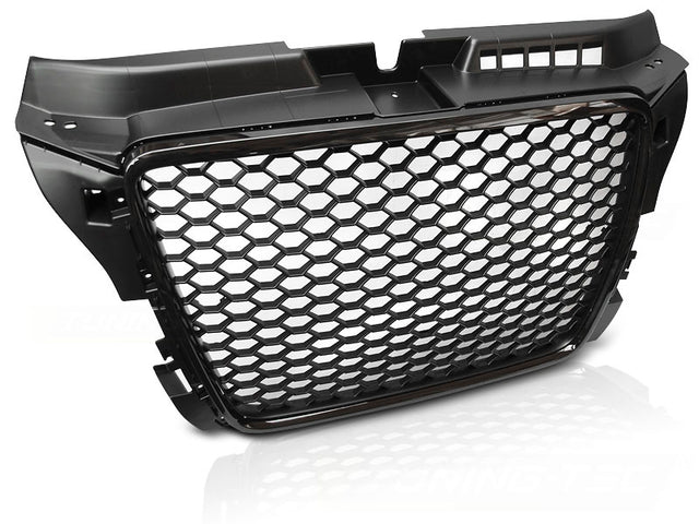 Sport Frontgrill Hochglanz Schwarz Audi A3 S3 8P 2008-2012 mit Kennzeichenhalter