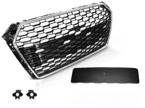 Sport Frontgrill Chrom Schwarz Audi A4 B9 2015-2019 mit Kamera-, PDC- & Logo-Halter