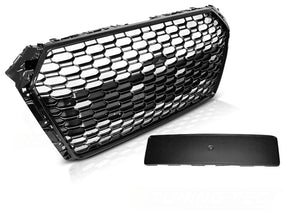 Frontgrill Hochglanz Schwarz Sport mit Kennzeichenrahmen und Kameraabdeckung für Audi A4 B9