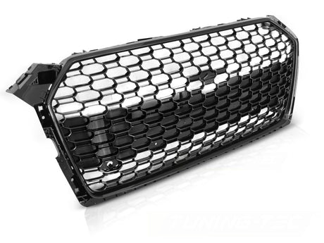 Sport Frontgrill Hochglanz Schwarz für Audi A5 F5 2016–2019 – inkl. Logo-Halter & Kennzeichenrahmen - CR Tuning