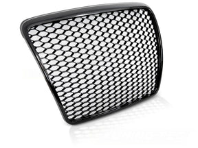Hochglanz schwarzer Sport Frontgrill Audi A6 C6 2009-2011 mit Kennzeichenhalter