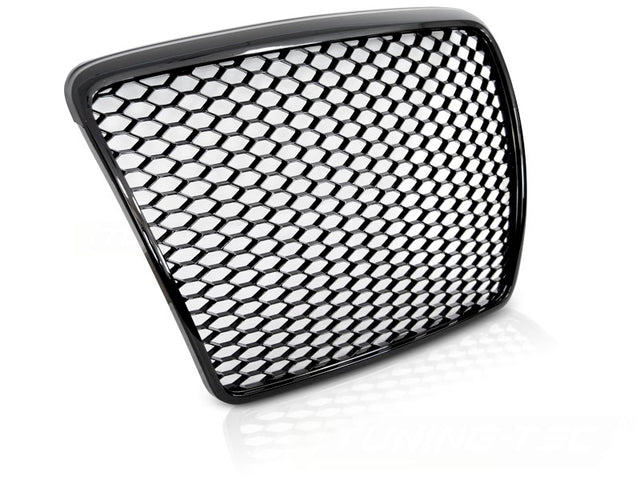 Hochglanz schwarzer Sport Frontgrill Audi A6 C6 2009-2011 mit Kennzeichenhalter