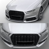 grill RS6 Look schwarz für LED Scheinwerfer Tuning für Audi A6 C7 Kühler