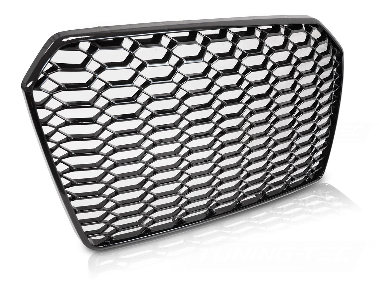 Sport Frontgrill Hochglanz Schwarz Audi A6 C7 2014-2018 mit PDC und Kennzeichenrahmen