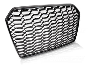 Sport Frontgrill Hochglanz Schwarz Audi A6 C7 2014-2018 mit PDC und Kennzeichenrahmen