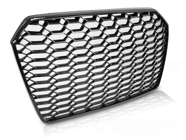 Sport Frontgrill Hochglanz Schwarz Audi A6 C7 2014-2018 mit PDC und Kennzeichenrahmen