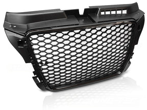 Grill Wabenoptik schwarz glänzend RS5 Look Tuning Zubehör für Audi A3 8P Kühler