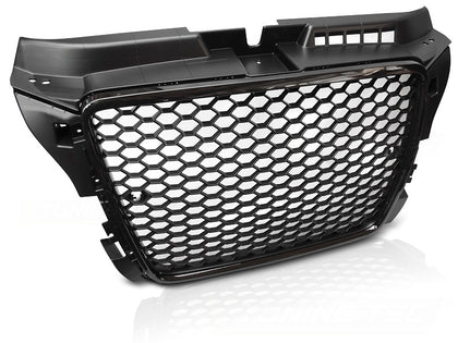 Sport Waben Frontgrill für Audi A3 8P 2008-2012 Rahmen schwarz Glanz