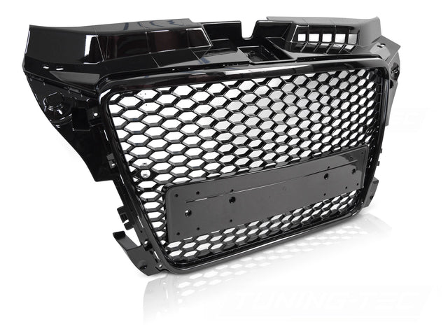 Sport Kühlergrill Audi A3 S3 8P 2008-2012 Schwarz Glanz PDC Waben Design