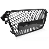 Sport Kühlergrill für Audi A4 S4 B8 2012-2015 Frontgrill Glanz Schwarz PDC