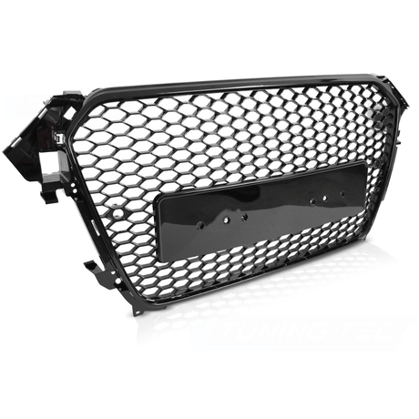 Sport Kühlergrill für Audi A4 S4 B8 2012-2015 Frontgrill Glanz Schwarz PDC