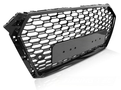 Sport Kühlergrill für Audi A4 S4 B9 2015-2019 Glanz Schwarz mit PDC Halter