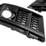 Nebelscheinwerfer Gitter Set für Audi A4 B9 2015-2019 Blende Glanz Schwarz