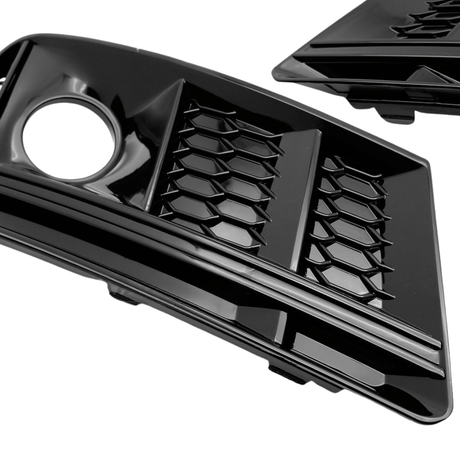 Nebelscheinwerfer Gitter Set für Audi A4 B9 2015-2019 Blende Glanz Schwarz