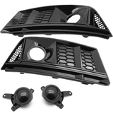 Nebelscheinwerfer Gitter Set für Audi A4 B9 2015-2019 Blende Glanz Schwarz
