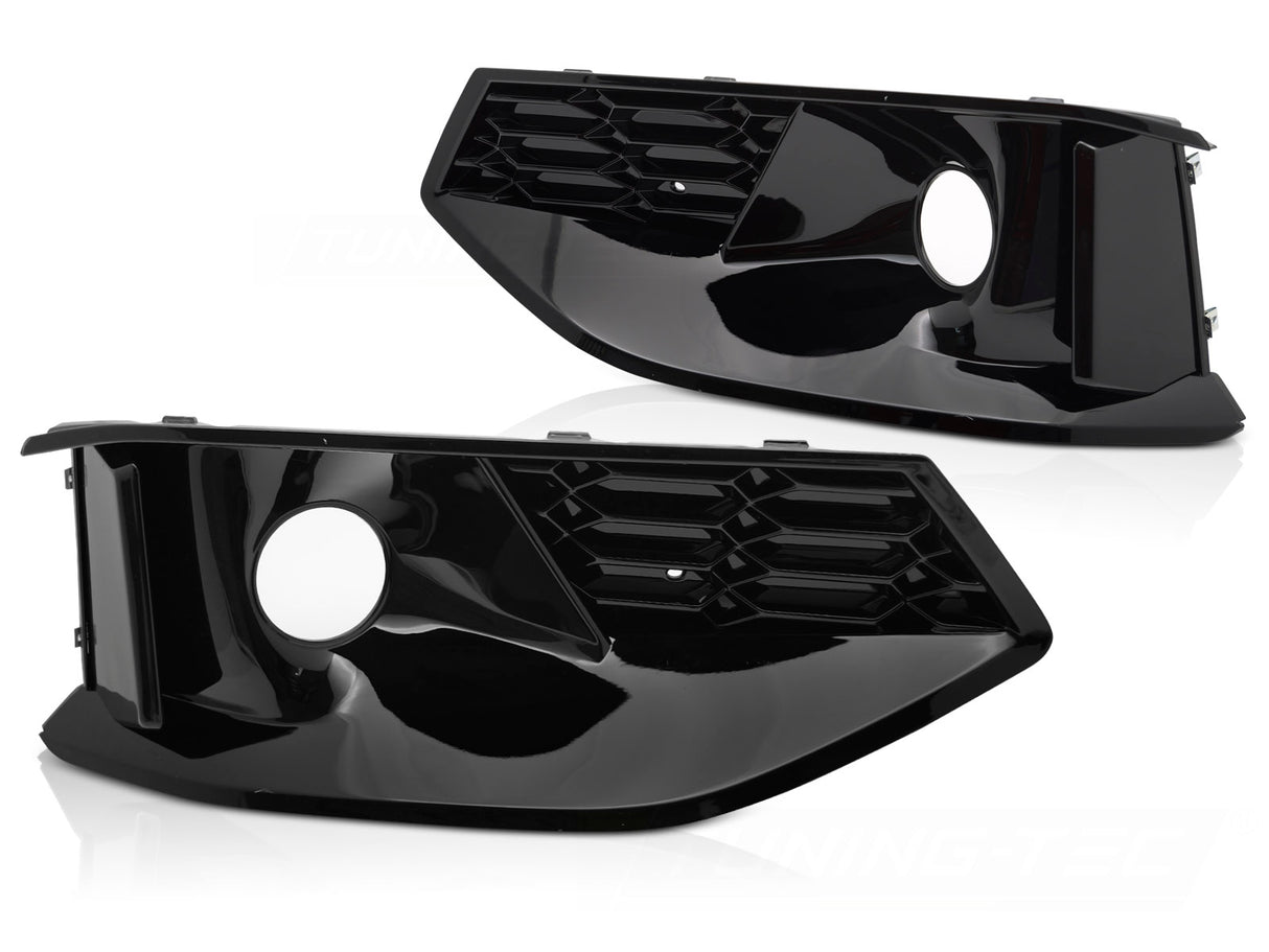 Nebelscheinwerfer Blenden Set schwarz Glanz Tuning Zubehör für Audi A4 B9 2020-2024