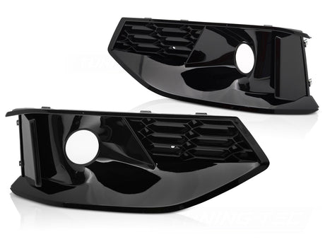 Nebelscheinwerfer Blenden Set schwarz Glanz Tuning Zubehör für Audi A4 B9 2020-2024