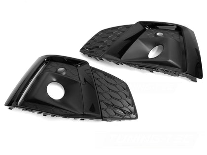 Nebelscheinwerfer Abdeckung Set für Audi A5 F5 S-Line 2019-2023 Glanz Schwarz